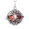 collier pendentif arbre de vie perle jaspe rouge