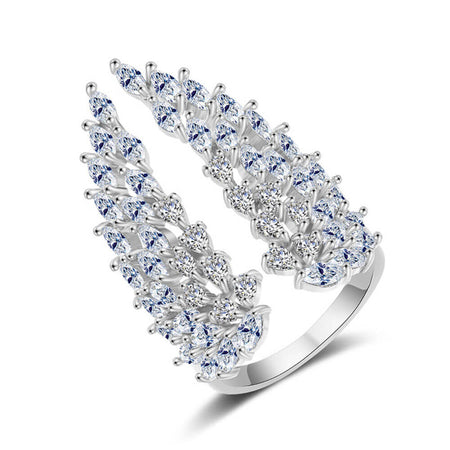 bague ailes d'ange cristaux argent