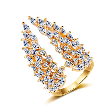 bague ailes d'ange cristaux or