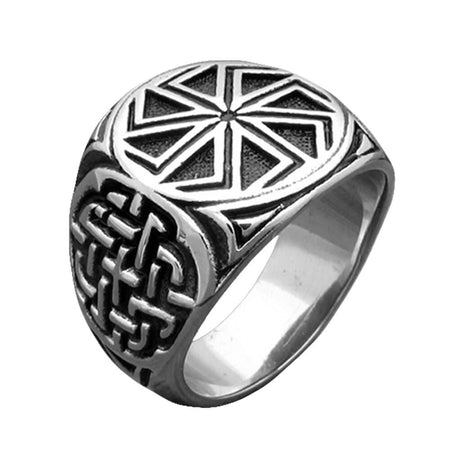 bague chevaliere kolovrat argent noir