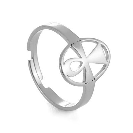 bague croix ankh argent