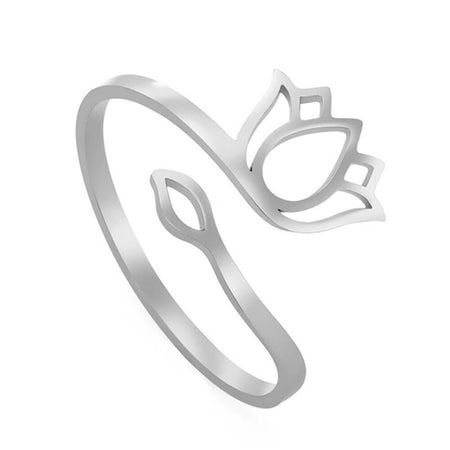 bague fleur de lotus argent