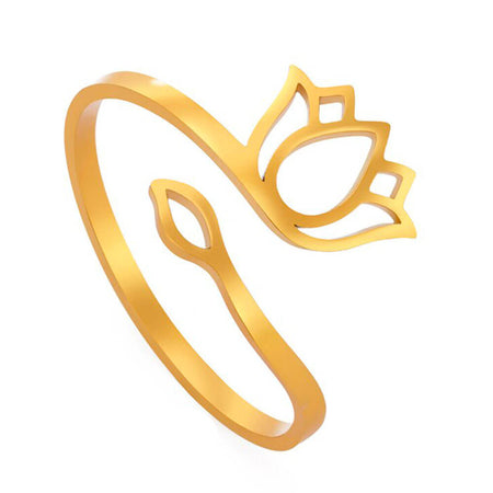 bague fleur de lotus or