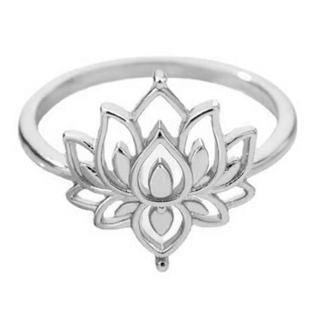 bague fleur de lotus argent