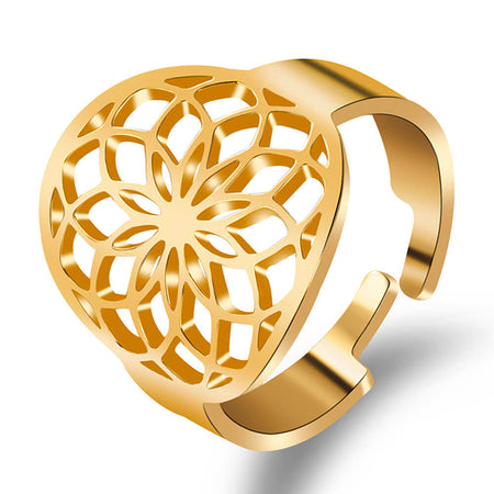 bague fleur de lotus or