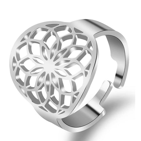 bague fleur de lotus argent