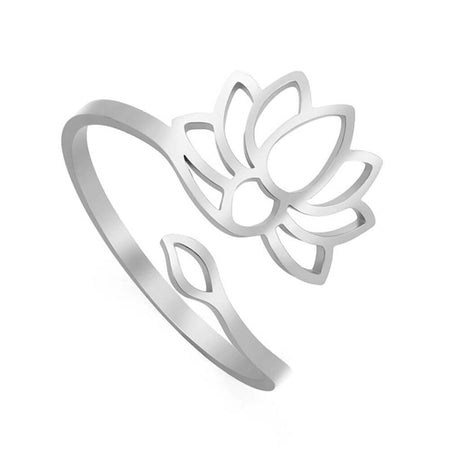 bague fleur de lotus argent