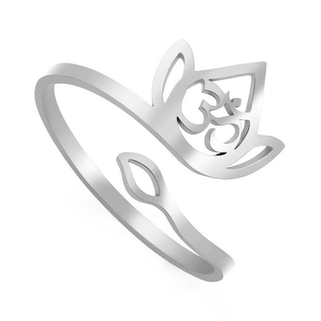 bague fleur de lotus aum argent