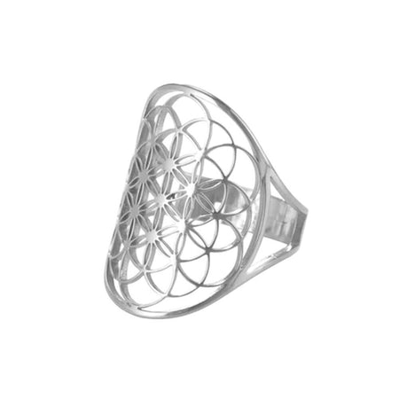 bague fleur de vie graine argent