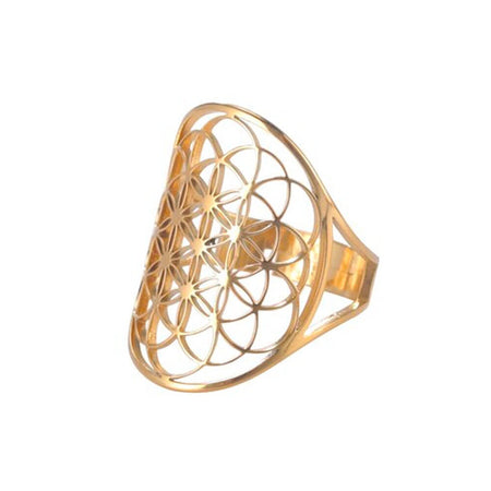 bague fleur de vie or