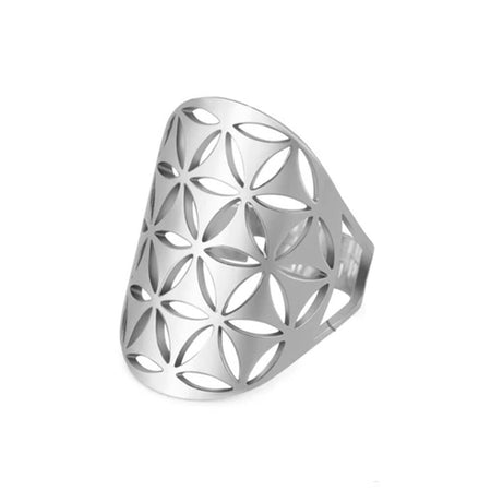 bague fleur de vie argent