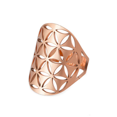 bague fleur de vie or rose