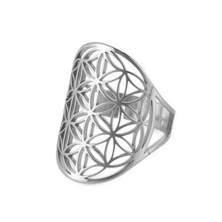 bague fleur de vie argent