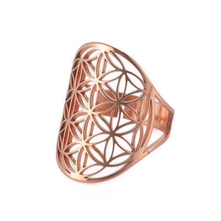 bague fleur de vie or rose