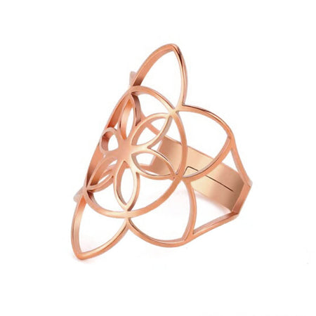 bague graine de vie or rose