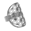 bague reglable fleur de vie argent