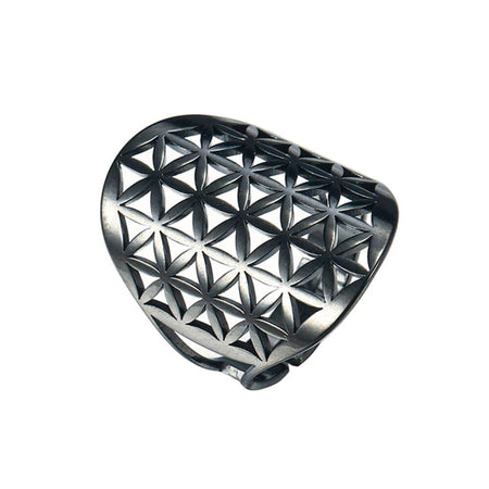 bague fleur de vie noire