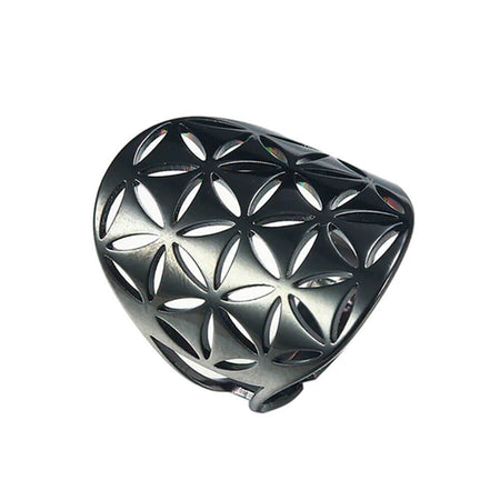 bague fleur de vie noir