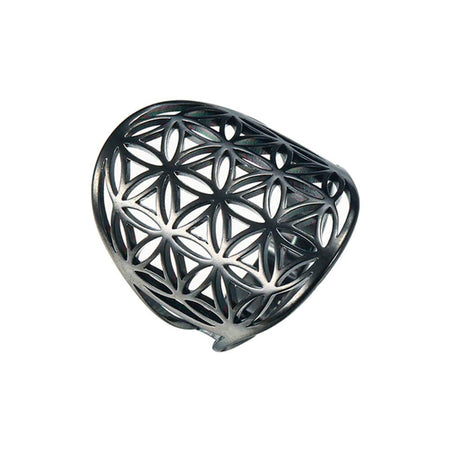 bague fleur de vie noir