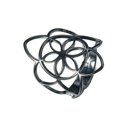 bague graine de vie noir