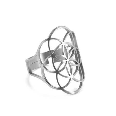 bague graine de vie argent