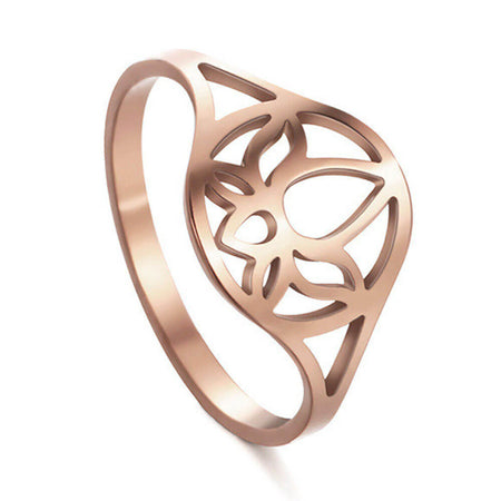 bague fleur de lotus or rose