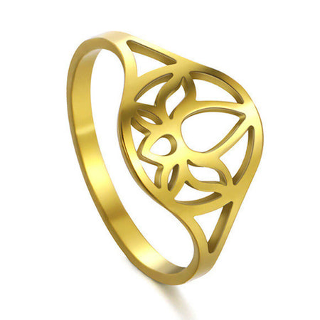bague fleur de lotus or