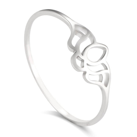 bague fleur de lotus argent