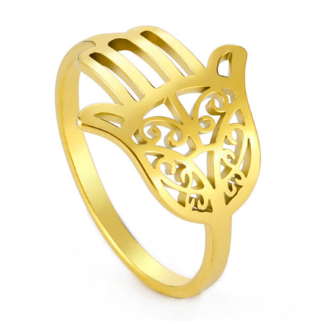 bague anneau khamsa main de fatma or