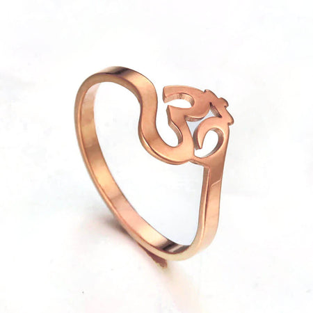 bague aum or rose