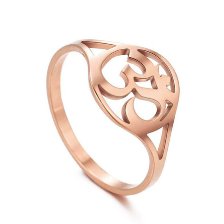 bague aum or rose