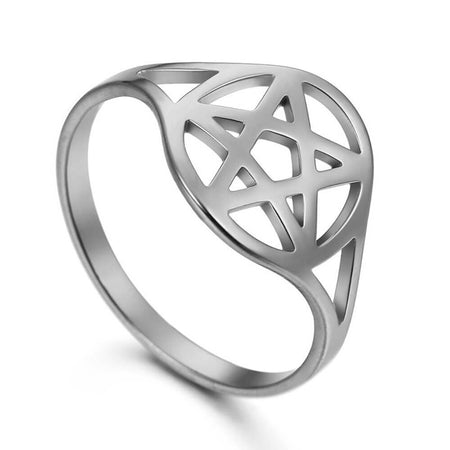 bague pentacle pentagramme argent