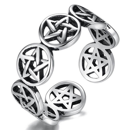 bague ajustable pentacle pentagramme