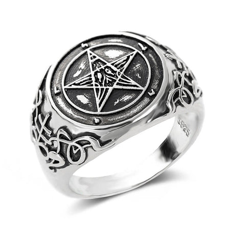bague chevaliere homme pentacle pentagramme
