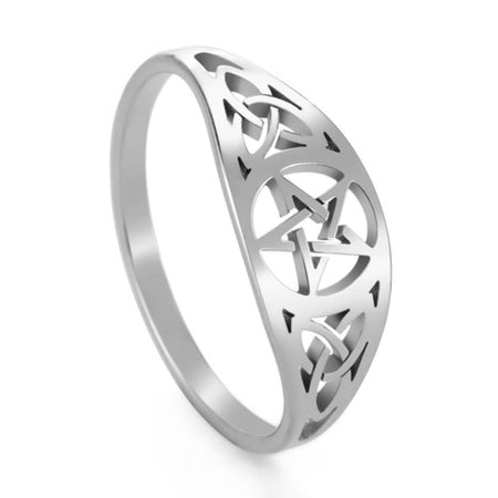 bague pentacle pentagramme argent