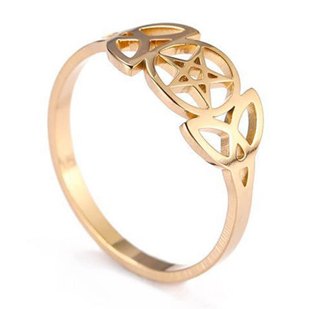 bague triquetra pentacle or