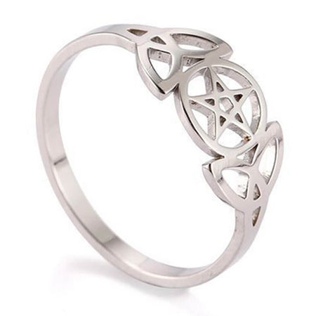 bague triquetra pentacle argent