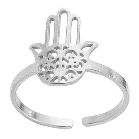 bague reglable main de fatma khamsa argent
