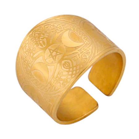 bague triple lune wicca or