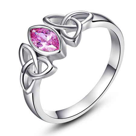 bague triquetra cristal rose