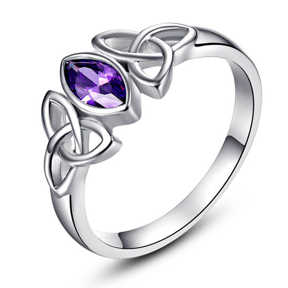bague triquetra cristal violet