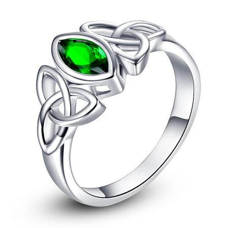 bague triquetra cristal vert