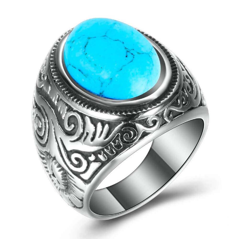 bague chevaliere turquoise