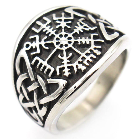 bague vegvisir boussole viking argent