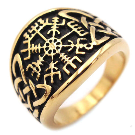 bague vegvisir boussole viking or