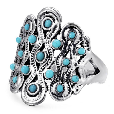 bague vintage femme turquoise