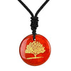 bijou collier pendentif arbre de vie jaspe rouge