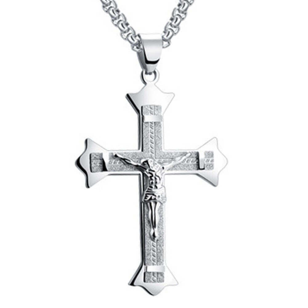 Collier Pendentif Croix Chr tienne Crucifix Acier Argent Esoterique Paris collier-pendentif-croix-chr-tienne-crucifix-acier-argent-esoterique-paris