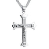 bijou collier pendentif crois chretienne orthodoxe crucifix jesus christ argent