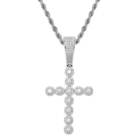 bijou collier pendentif croix chretienne orthodoxe jesus cristaux argent